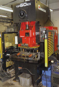 Amada C-frame Press with IMCO TONNAGE LOAD MONITORS